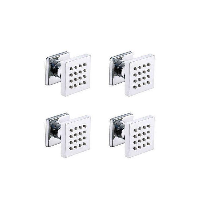 4 pcs quadrado cromo