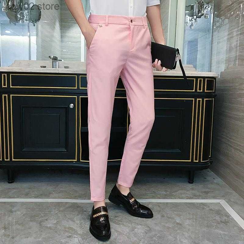 pantalon de costume rose
