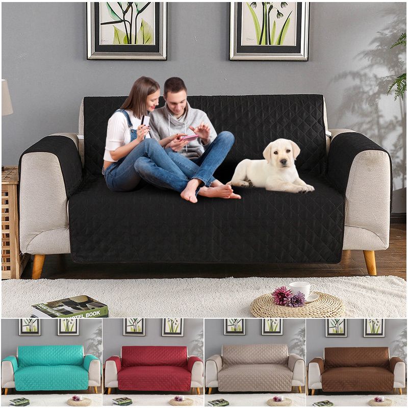 SEIKANO – housse de protection imperméable pour canapé et fauteuil, couleur  unie, antidérapante, pour enfants et animaux