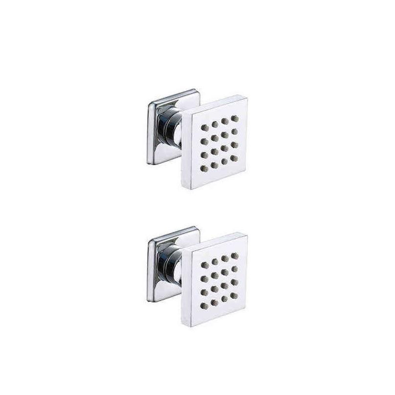 2 Pcs Square Chrome