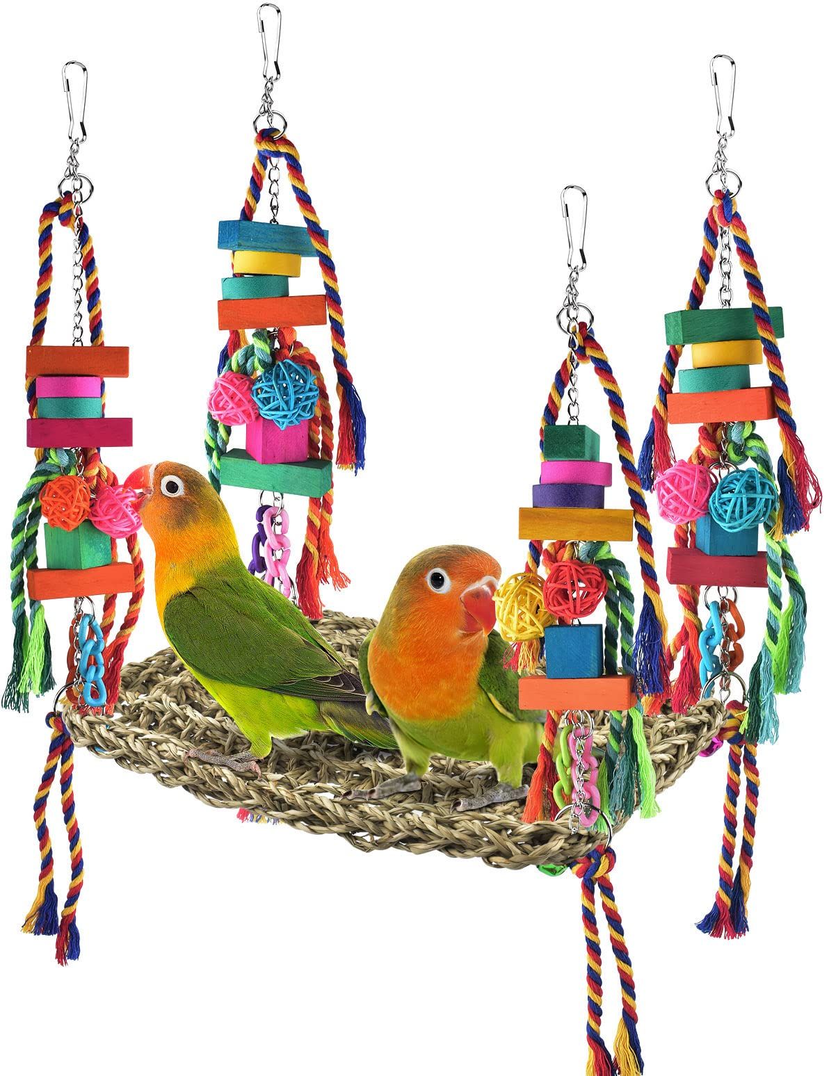 wood bird swing stand