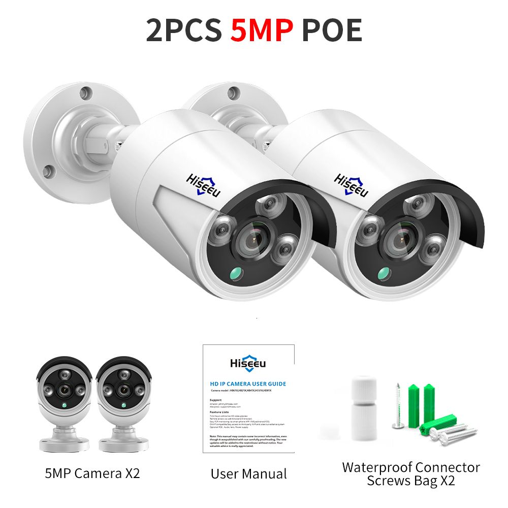 2pcs 5MP Poe-3.6mm