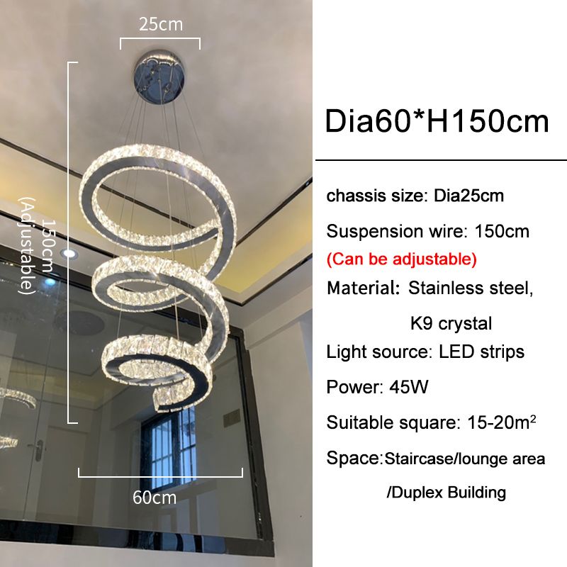 Dia60cm - 45 W Corps de lampe en or Lumière chaude