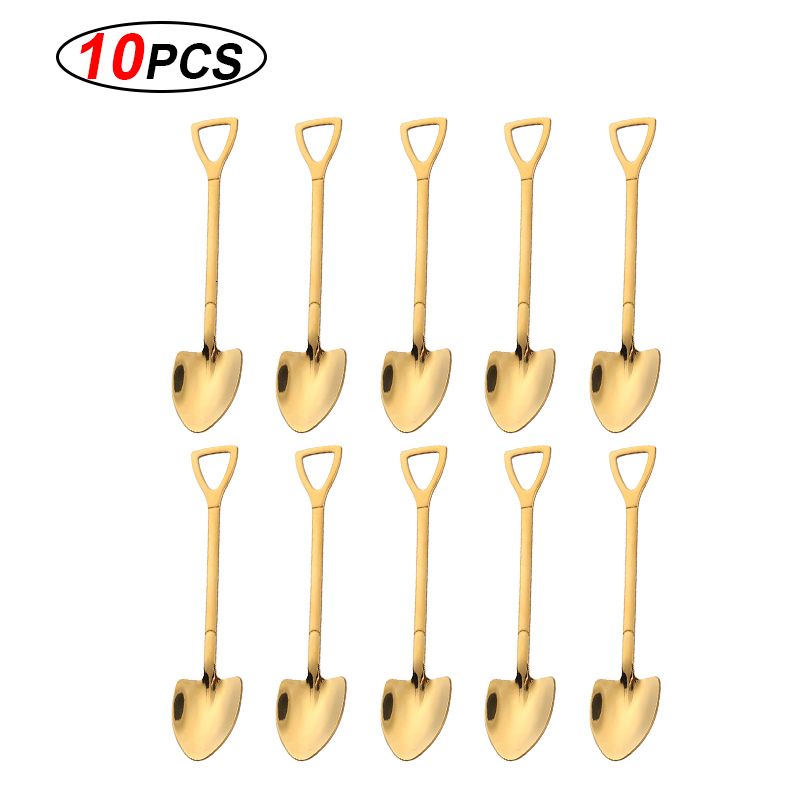 Gold Round Spoon-10pcs