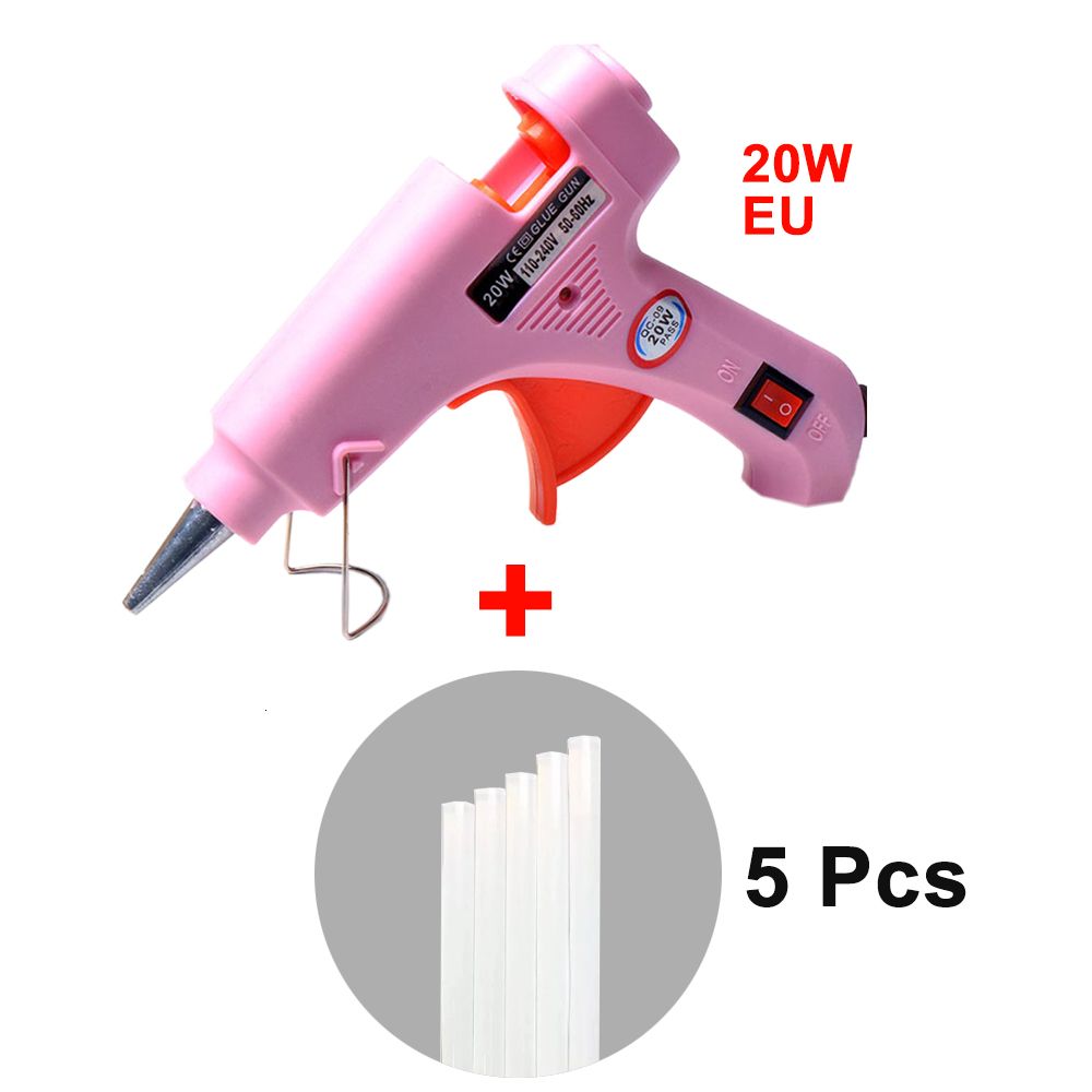 Pistolet à colle rose Set-Eu-20w