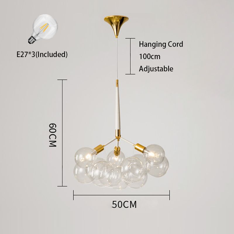 50cm-3-9 klara bubblor svart-guld ram