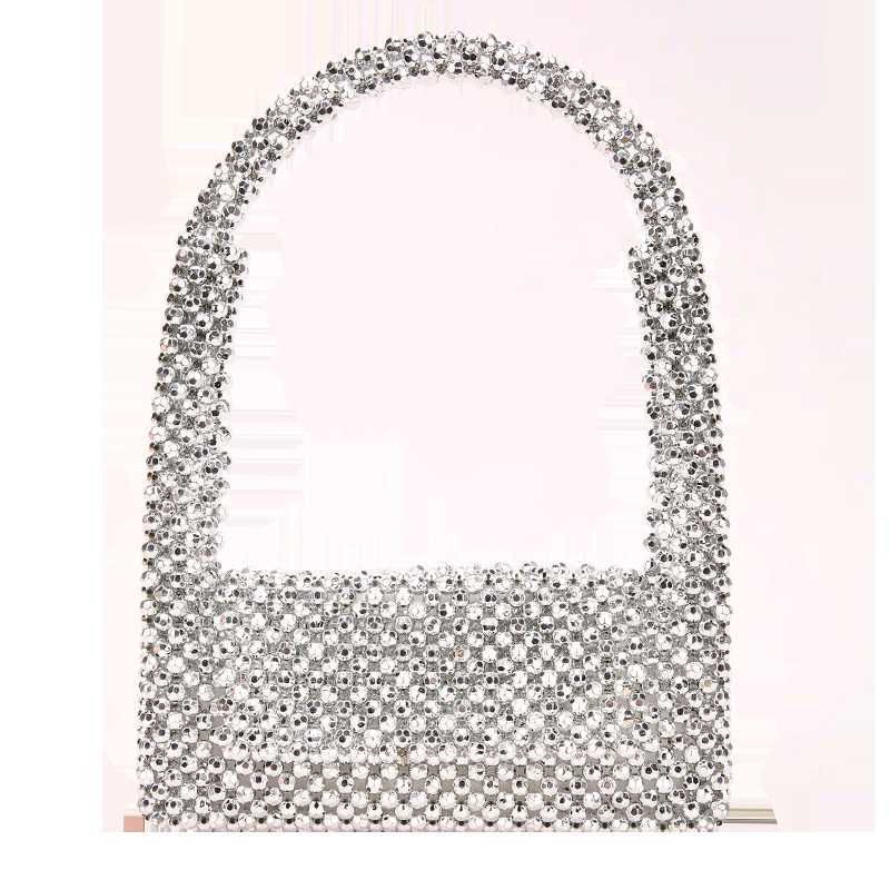 silver shoulder bag