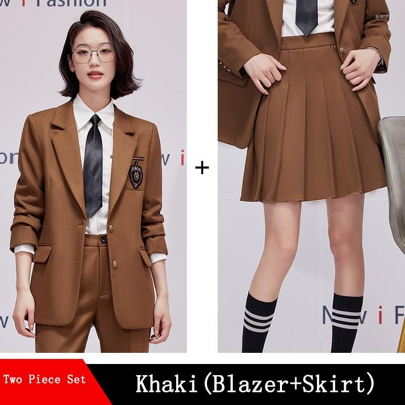 Khaki Skirt Suits