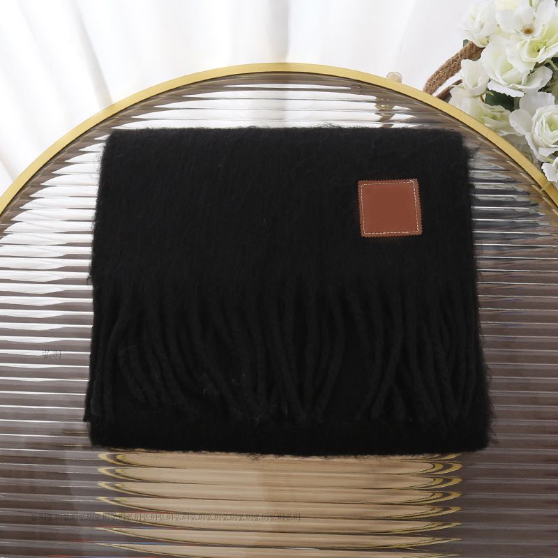 Черный шарф 30x220 см