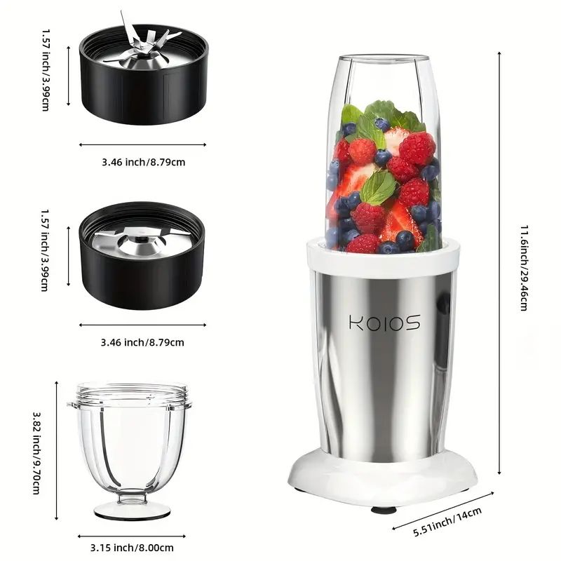 KOIOS 850W Personal Blender for Shakes and Smoothies, 11 Pieces Bullet  Single Smoothie Blender for Kitchen