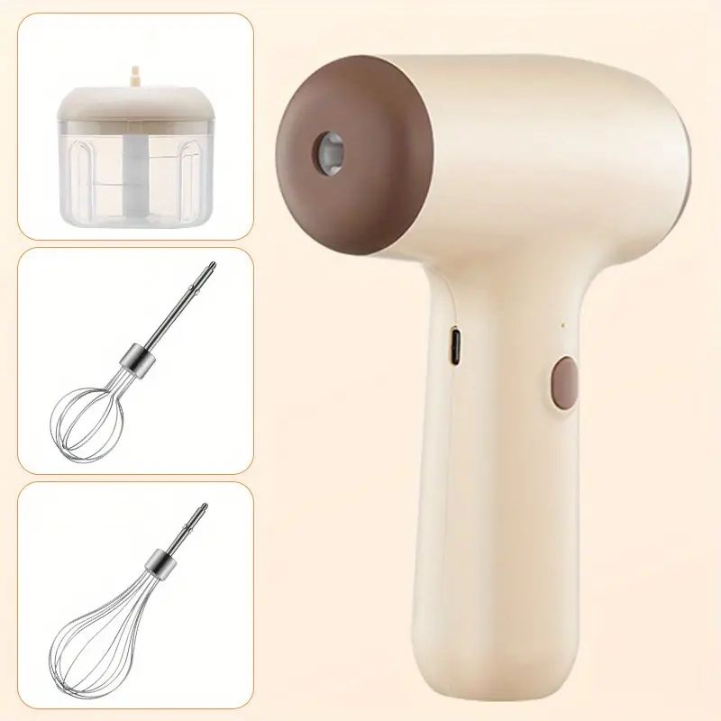 2in1 Electric Milk Coffee Stirrer Double Head Baking USB Rechargeable Eggs  Mixer