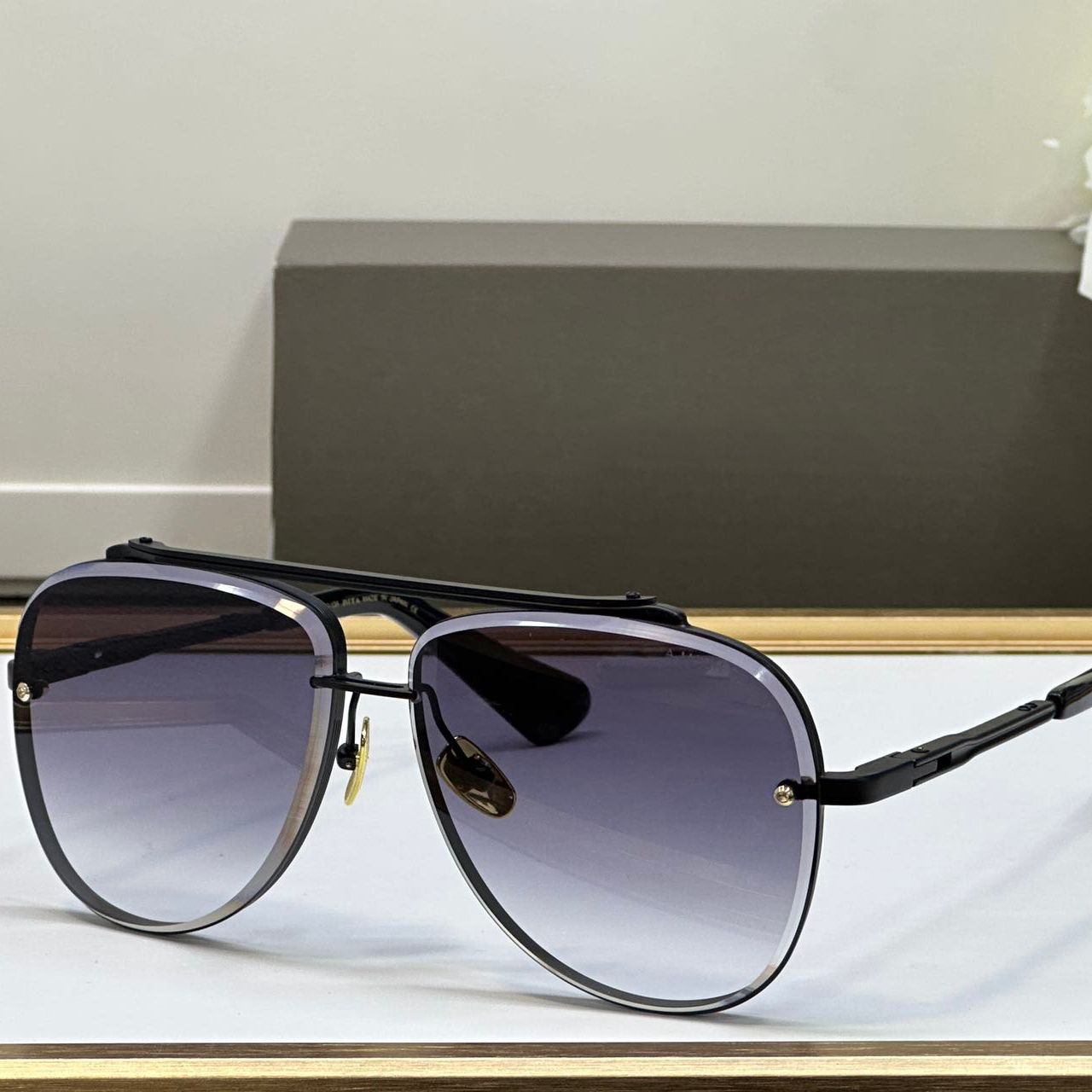 DITA Designer Black And Gold Sunglasses For Men And Women Luxury