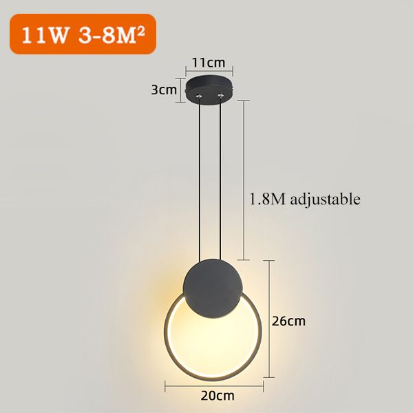 20cm 11Wブラック3色リモートなし