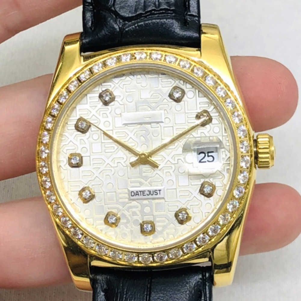 pearl gold white stone 36mm