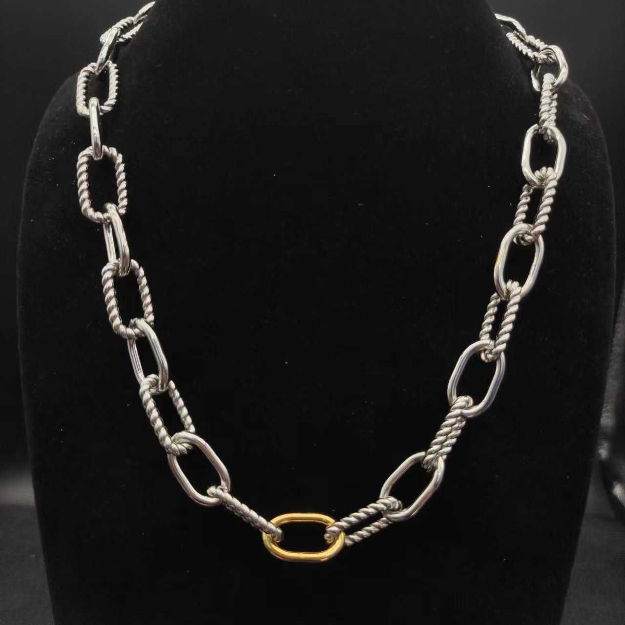 64 silver gold necklace--46cm