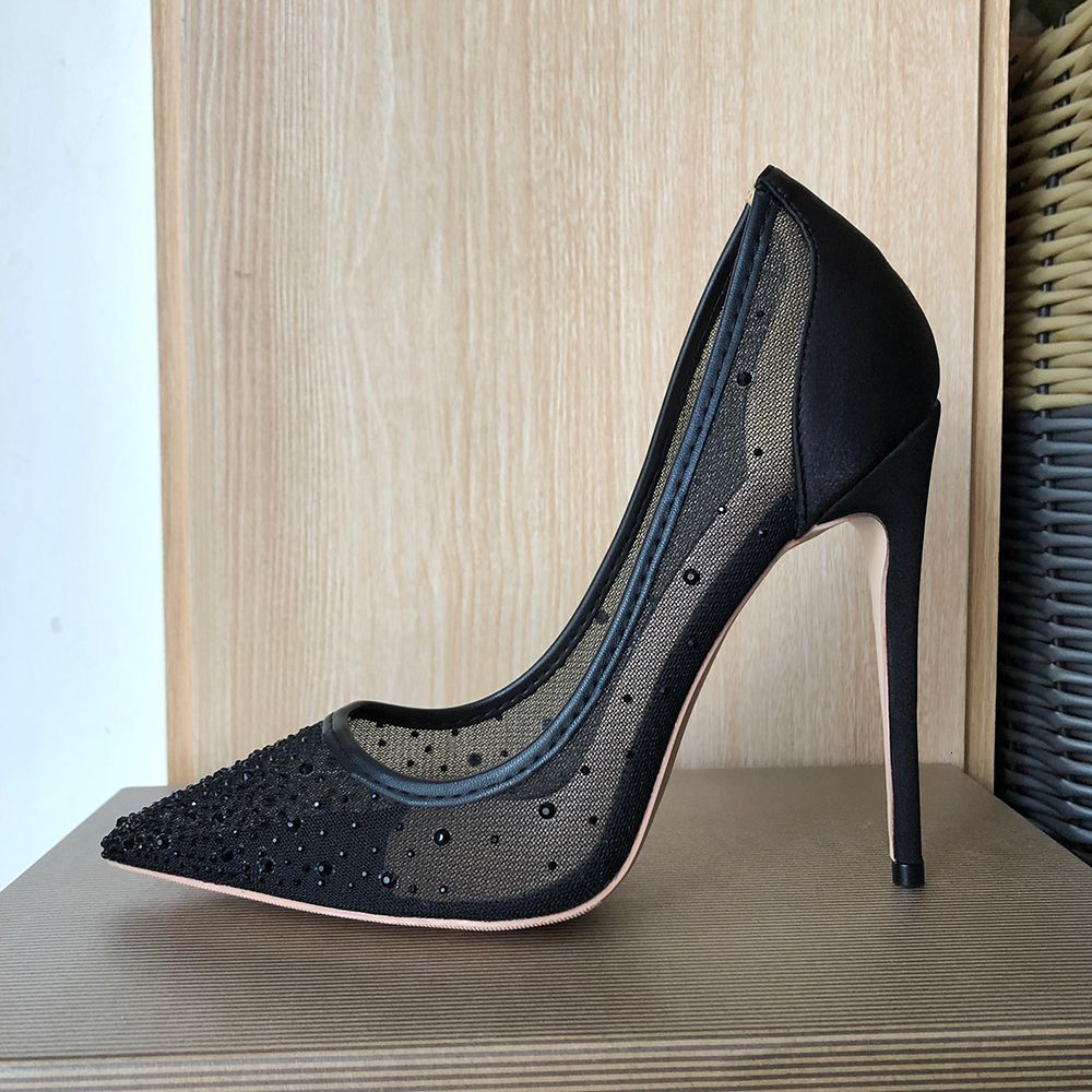 12cm black satin