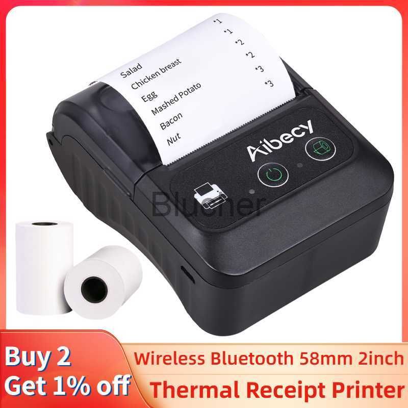 Aibecy 58mm Mini Imprimante Thermique Portable Étiquette Sans Fil