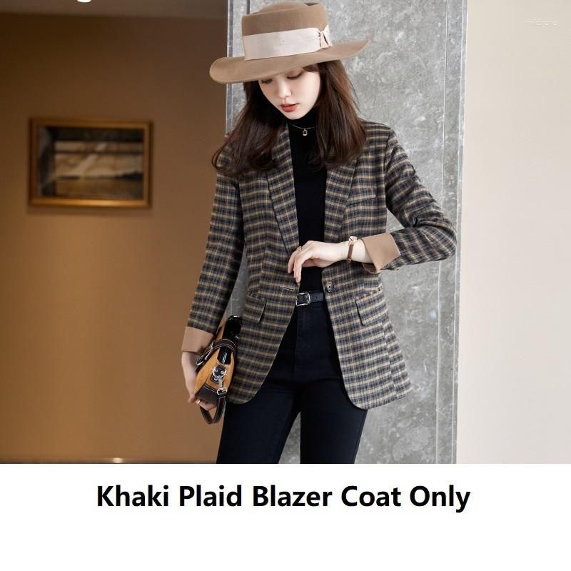 Khaki Plaidmantel