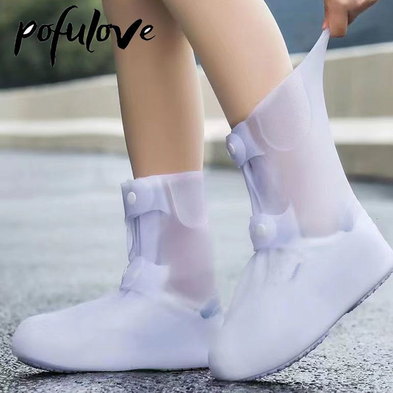 Anti-rain Shoe Cover Silicone Waterproof Thickened Wear-resistant Non-slip  Foot Cover