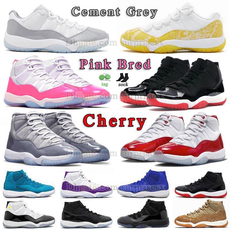 Cherry 11s Pink Basketball Shoes Jumpman 11 Purple Jade Blue Cool