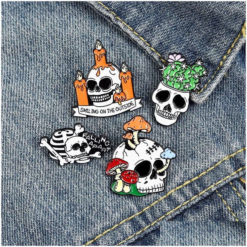 Pins Brooches Punk Skl Halloween Enamel Pin For Women Girl Fashion Jewelry  Accessories Metal Vintage Pins Dhwhi From Xdwcharm, $0.5