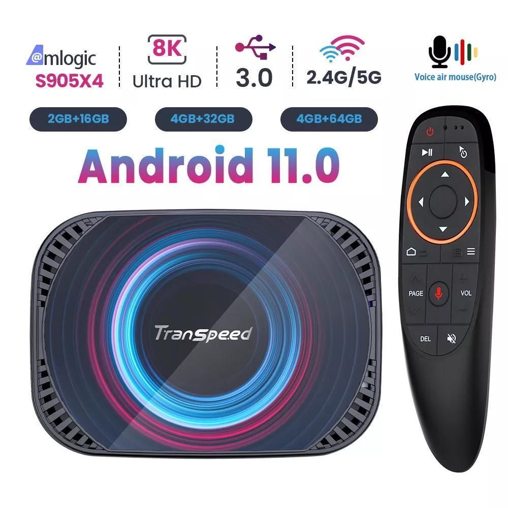Set Top Box Transpeed X4 Android 11 TV Box Amlogic S905X4 3D BT4.0 4G 32G  64G 128G Fast Dual Wifi Media Player 4K 8K Set Top Box 230718 From Nian04,  $89.9