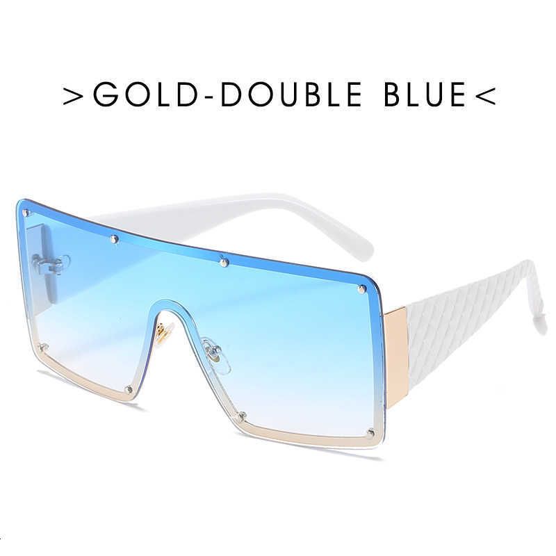 Gold Frame Double Blue Slice