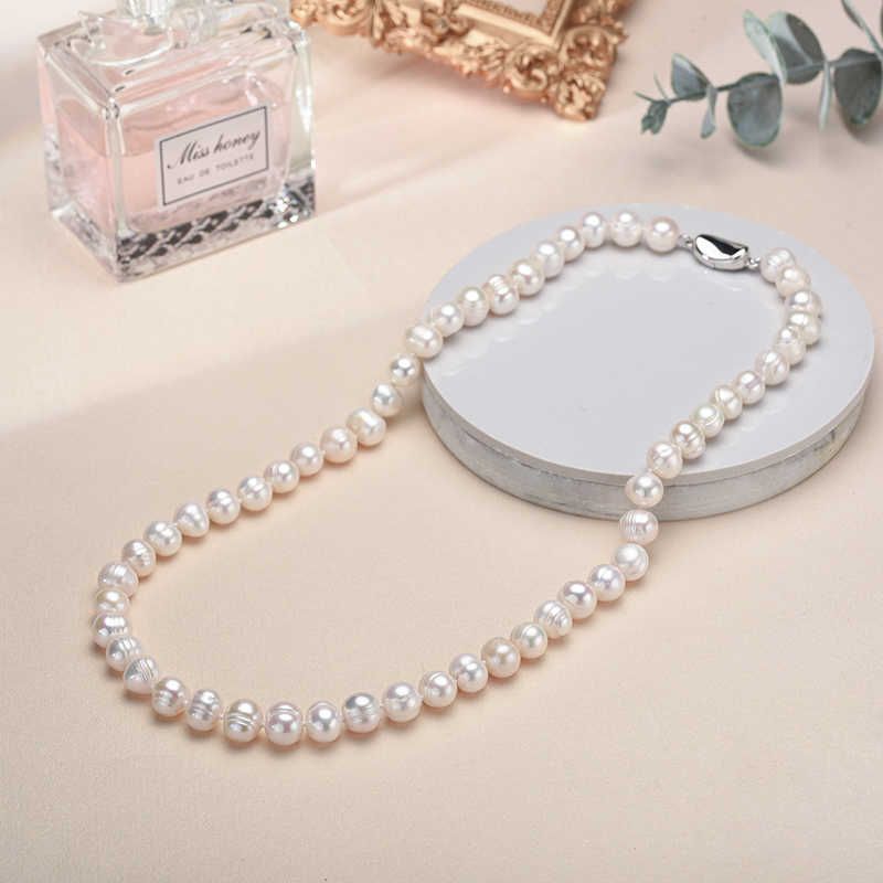 White Pearl Necklace-8-9mm-40cm