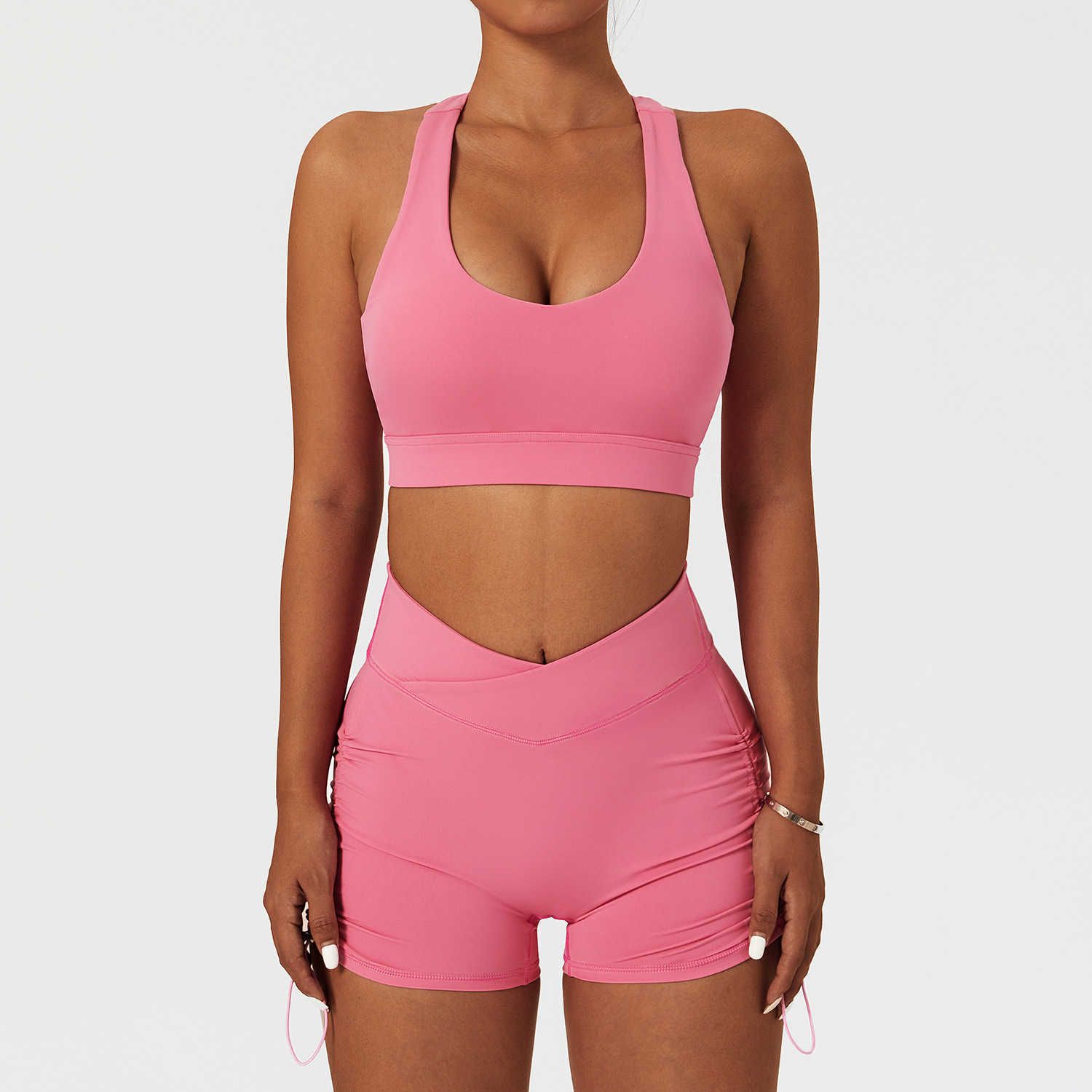 pink shorts set 2
