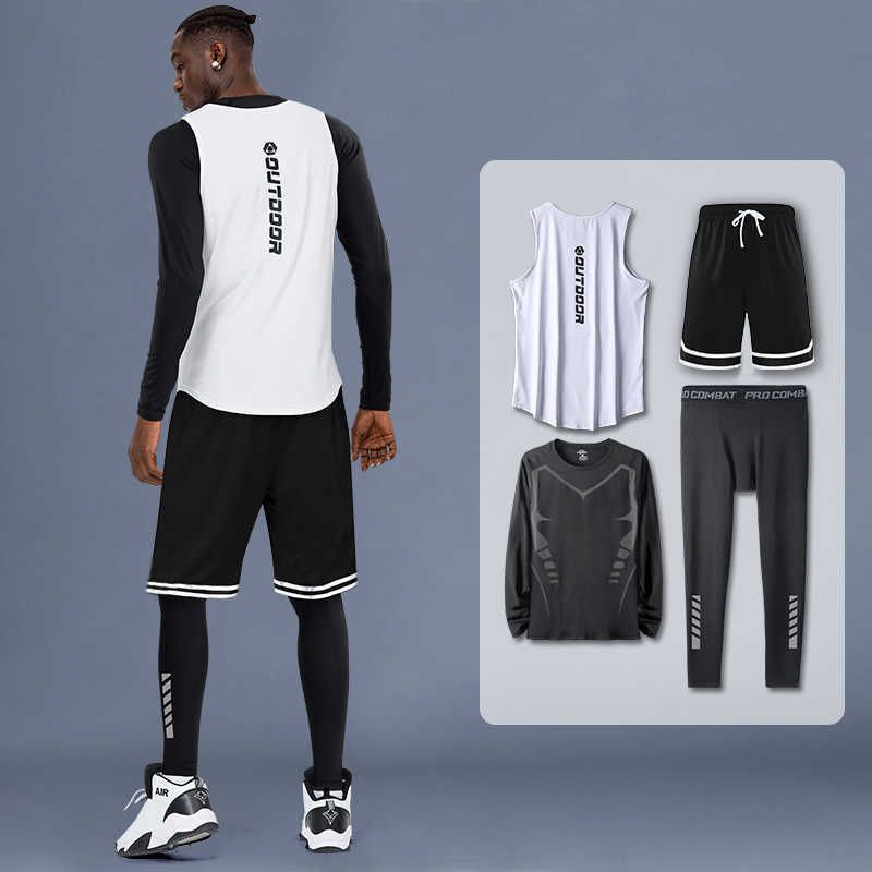 Hommes Gym Running Set football Basketball collants d'entraînement