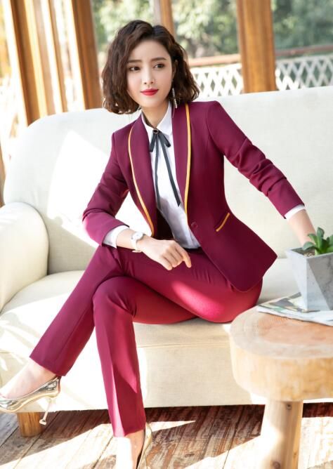 maroon pant suits