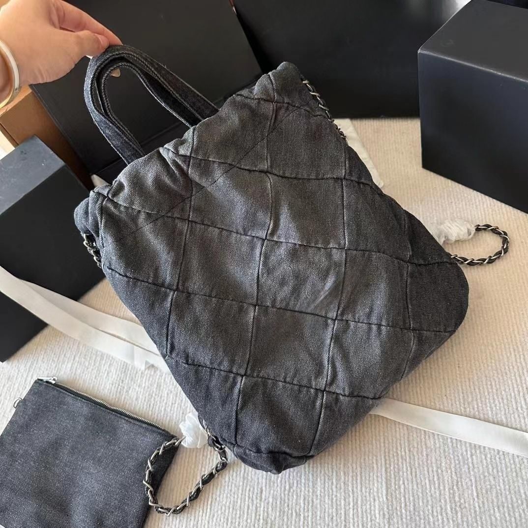 Black Denim Shoulder Bag