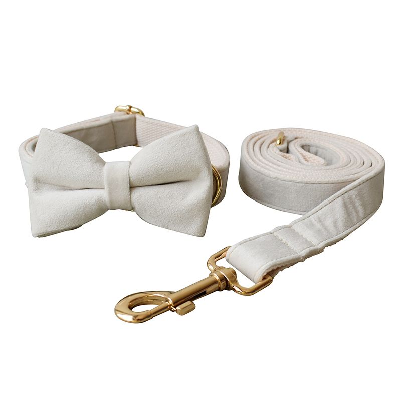 Bow collar leash set