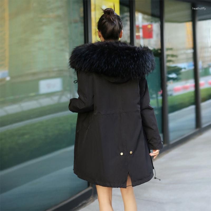 Black fur mid long