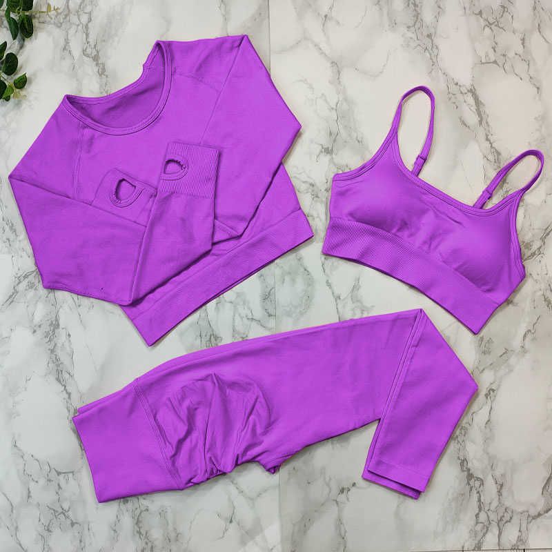 3pcs violet foncé