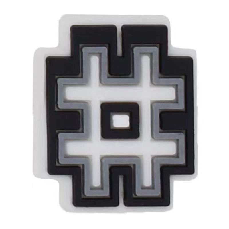 White Black Letter Charms (11)