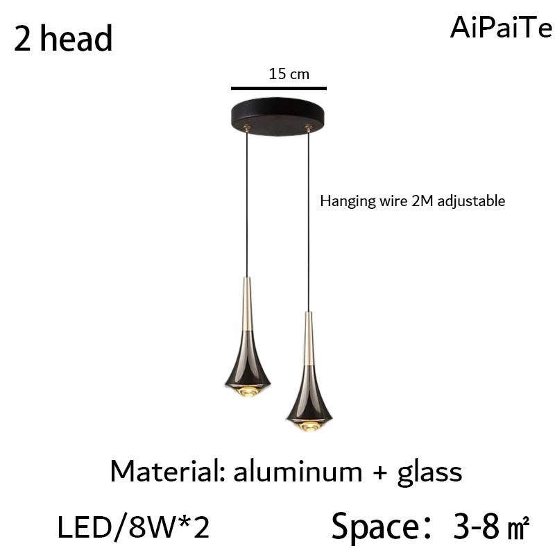 2head D15cm svart varm vit