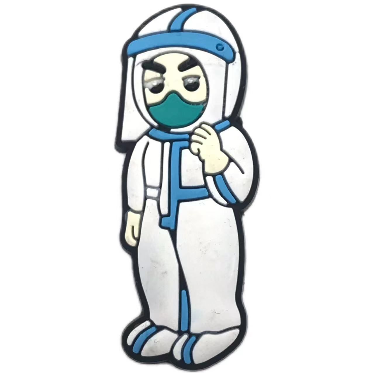 Médico de ropa de protección azul