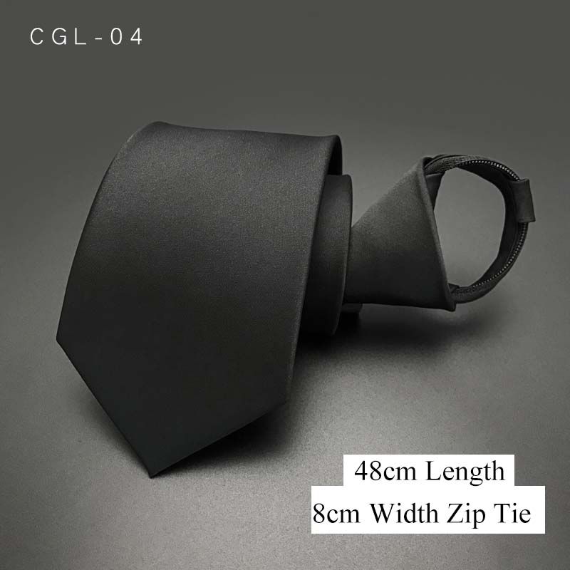 8 cm dragkedja slips svart porslin