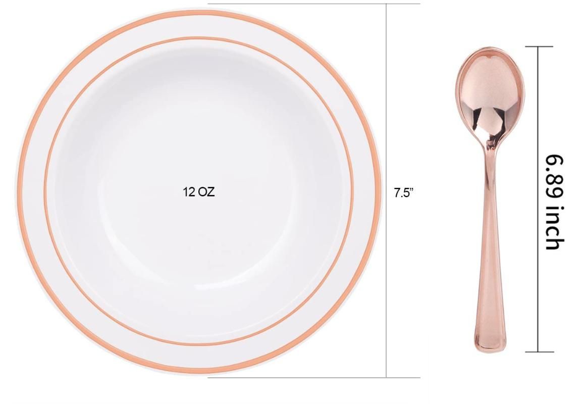 Rose Gold 25 skål och 25 sked