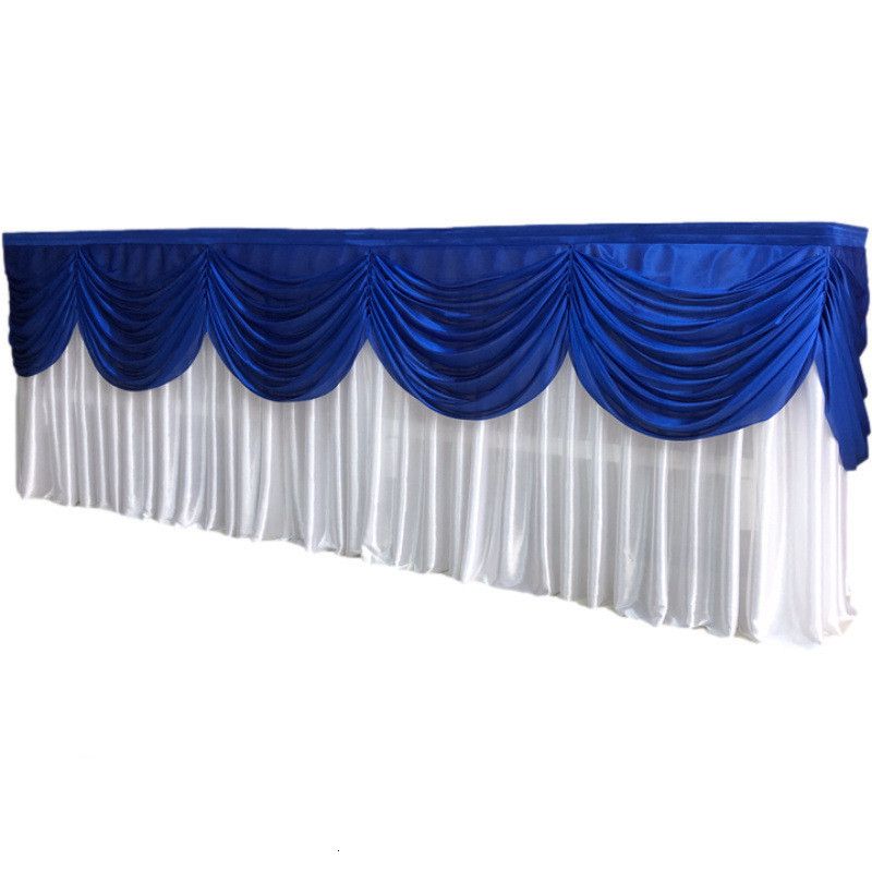 Vit och Royal Blue-H75xw300cm