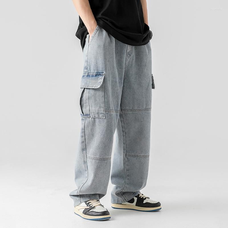 Plus Size Hiphop Cargo Pants Men Casual Streetwear Jeans Loose