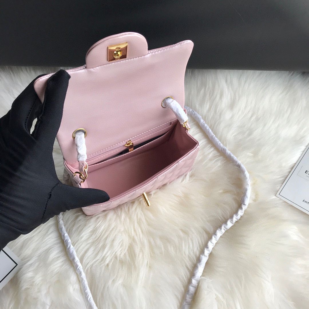 Pink Lambskin gold Hardware