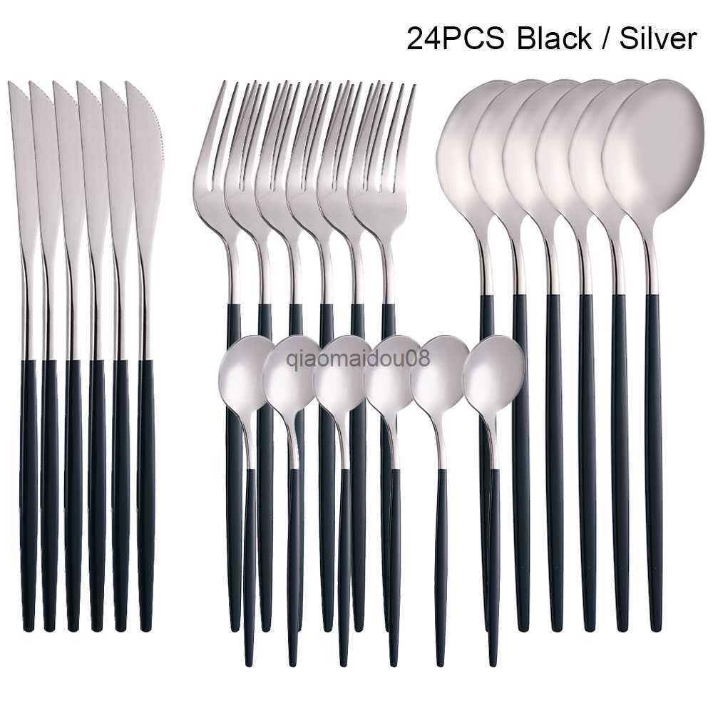 Silver Black 24pcs