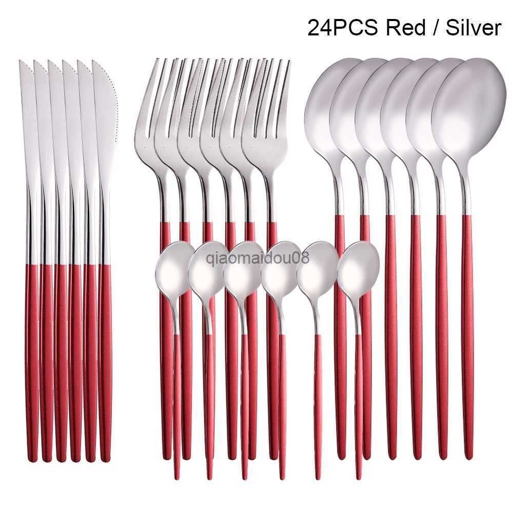 Silver Red 24pcs