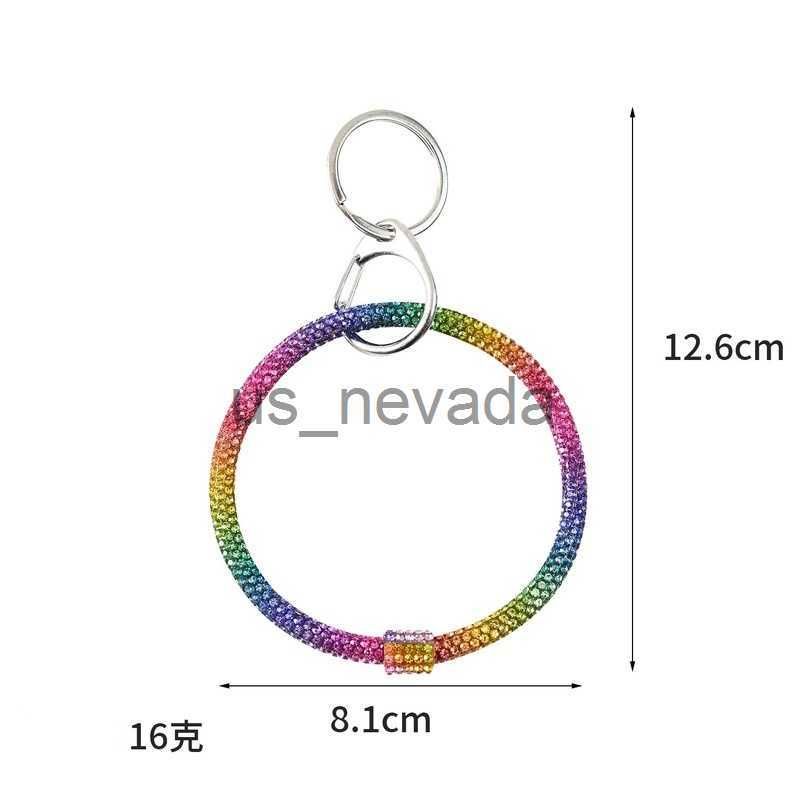 Colorful Rhinestone Bracelet Key Ring Unisex Charm Bangle Keychain