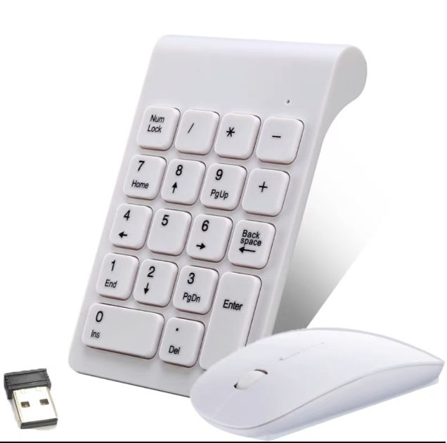 Wireless Keypad + Mouse (White)