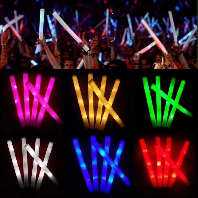 5pcs Led Foam Sticks Lashing Glow Sticks Party Supplies Light Up Baton  Wands For Kids Upgraded