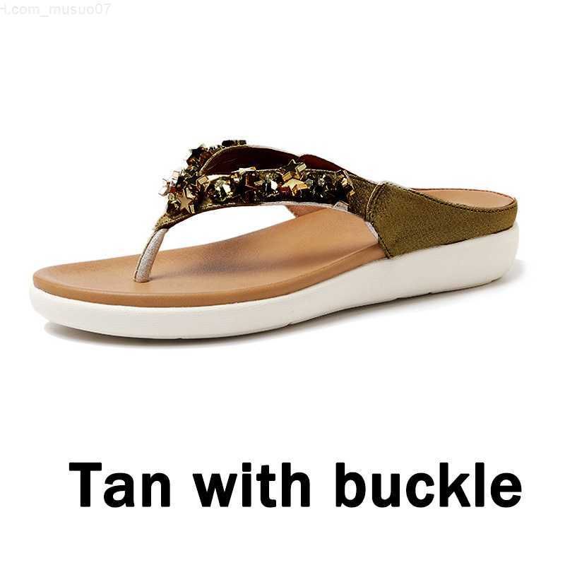 tan with buckle