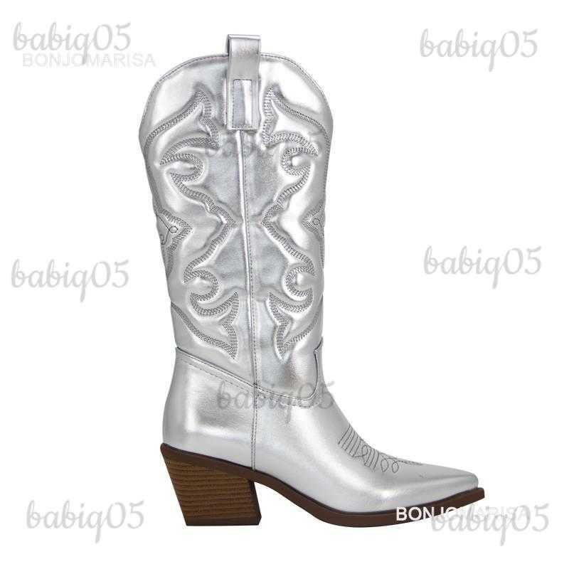 silberne Cowboystiefel